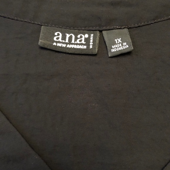 Ladies black blouse, sz 1X - Picture 4 of 4